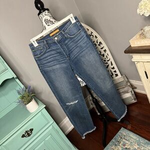 Joe’s Jeans The Honor Distressed Frayed Hem High Rise Vintage Straight Size 29